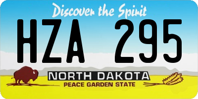 ND license plate HZA295