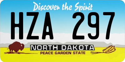 ND license plate HZA297