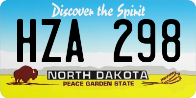 ND license plate HZA298