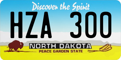 ND license plate HZA300