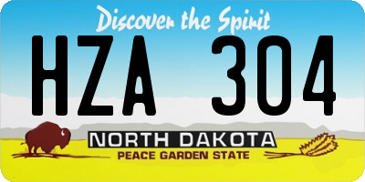 ND license plate HZA304