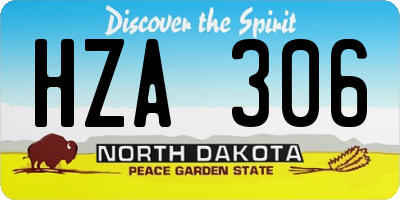 ND license plate HZA306