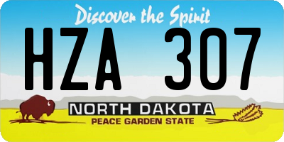 ND license plate HZA307