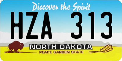 ND license plate HZA313