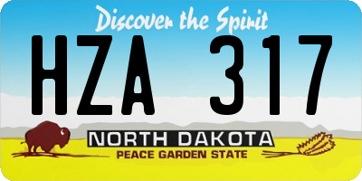 ND license plate HZA317