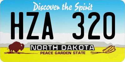 ND license plate HZA320