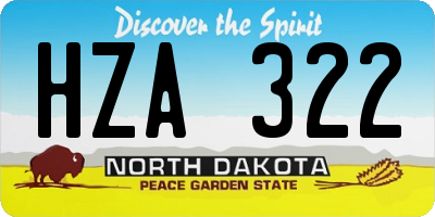 ND license plate HZA322