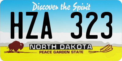 ND license plate HZA323