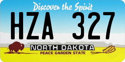 ND license plate HZA327