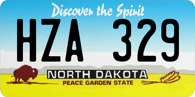 ND license plate HZA329