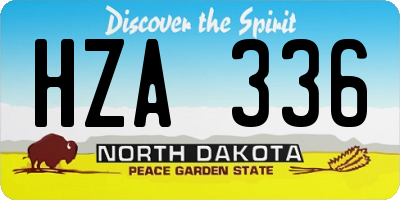 ND license plate HZA336