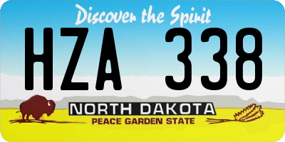 ND license plate HZA338