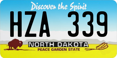 ND license plate HZA339