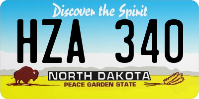 ND license plate HZA340