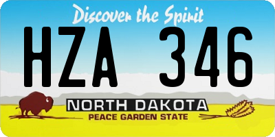 ND license plate HZA346