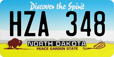 ND license plate HZA348