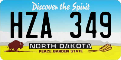ND license plate HZA349