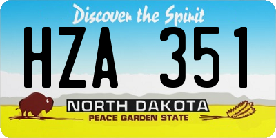 ND license plate HZA351