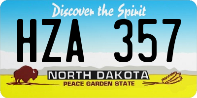 ND license plate HZA357