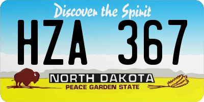 ND license plate HZA367