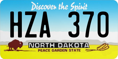 ND license plate HZA370
