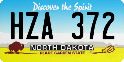 ND license plate HZA372