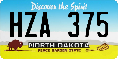 ND license plate HZA375