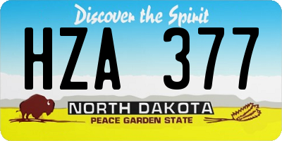 ND license plate HZA377