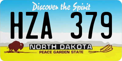 ND license plate HZA379