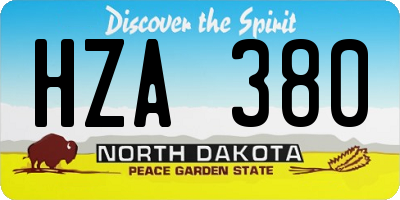 ND license plate HZA380