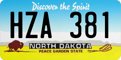 ND license plate HZA381