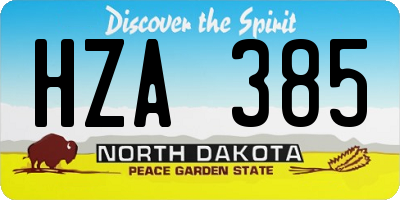 ND license plate HZA385