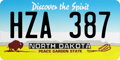 ND license plate HZA387