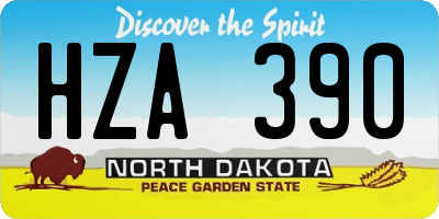 ND license plate HZA390