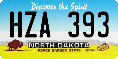 ND license plate HZA393