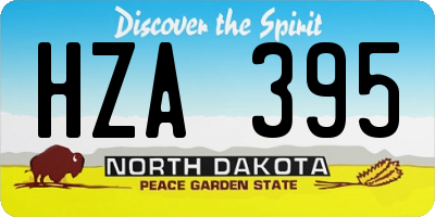 ND license plate HZA395