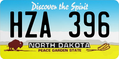 ND license plate HZA396