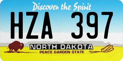 ND license plate HZA397