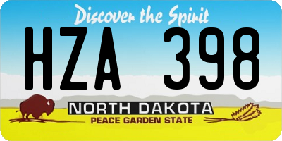 ND license plate HZA398