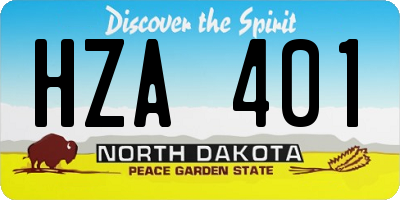 ND license plate HZA401