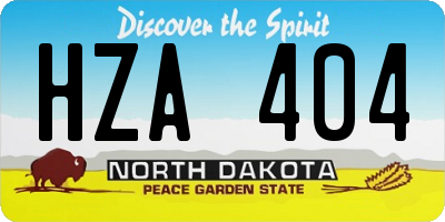 ND license plate HZA404