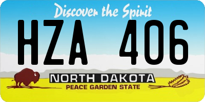 ND license plate HZA406