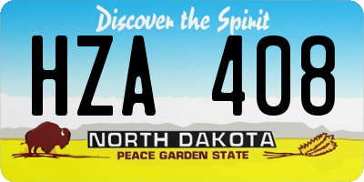 ND license plate HZA408