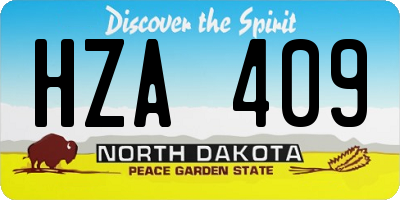 ND license plate HZA409