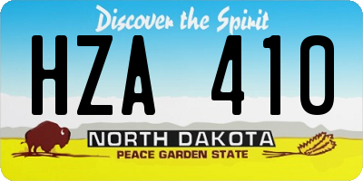 ND license plate HZA410
