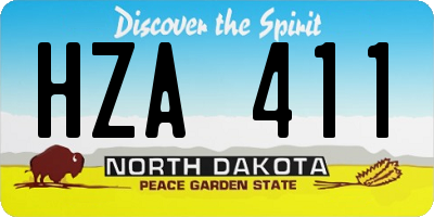ND license plate HZA411