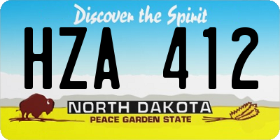 ND license plate HZA412