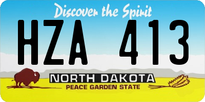 ND license plate HZA413