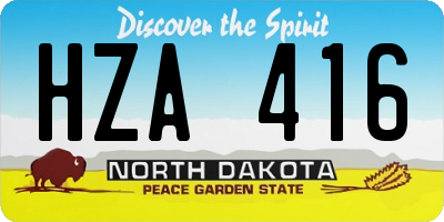 ND license plate HZA416