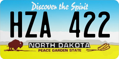 ND license plate HZA422